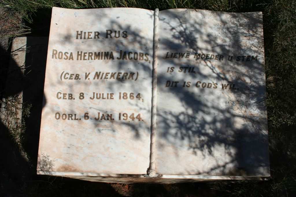 JACOBS Rosa Hermina nee V. NIEKERK 1864-1944