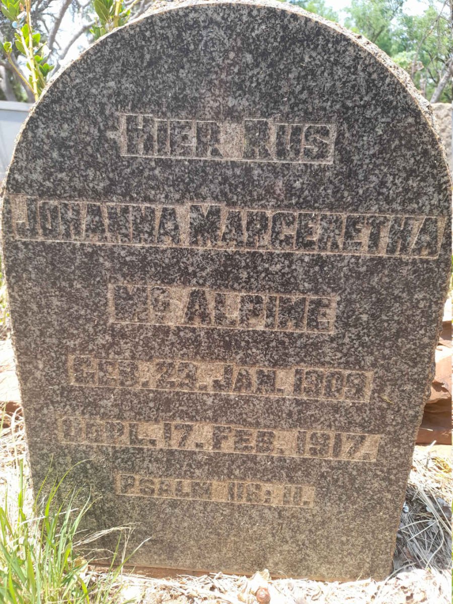 MCALPINE Johanna Margeretha 1909-1917