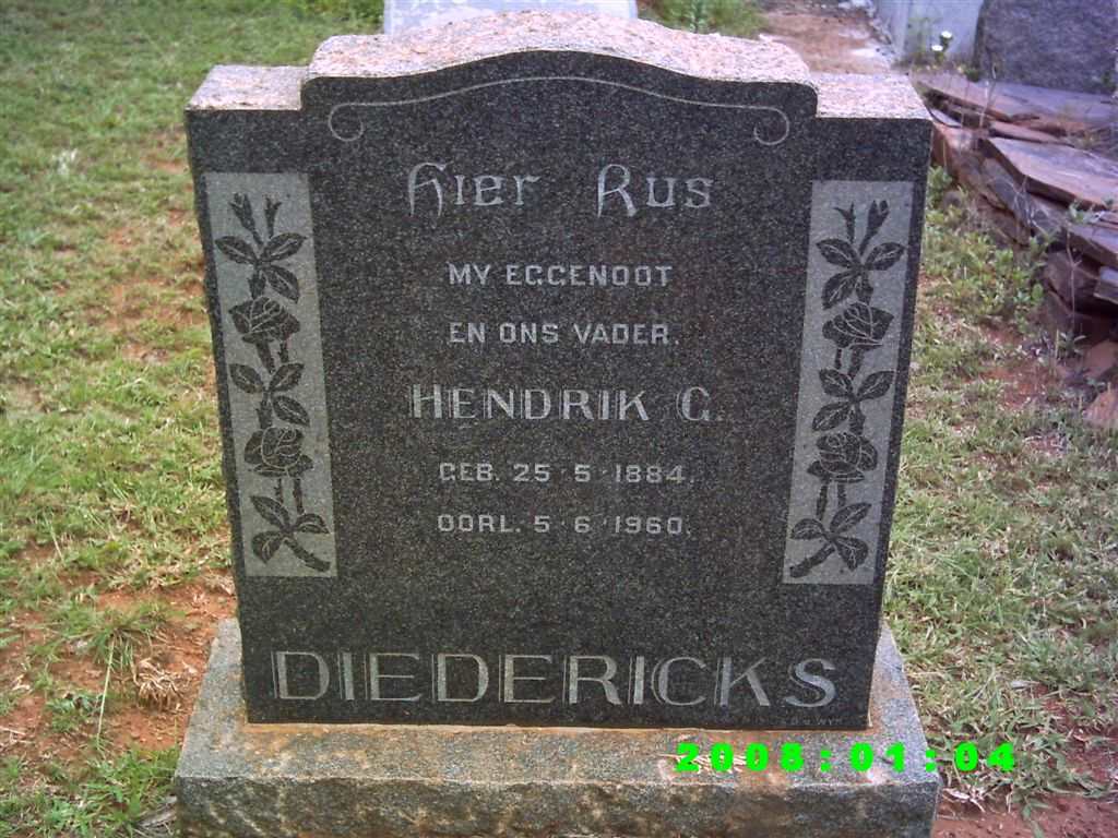 DIEDERICKS Hendrik G. 1884-1960