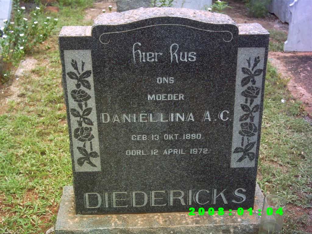 DIEDERICKS  Daniëllina A.C. 1890-1972