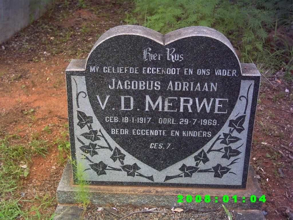 MERWE Jacobus Adriaan, van der 1917-1969