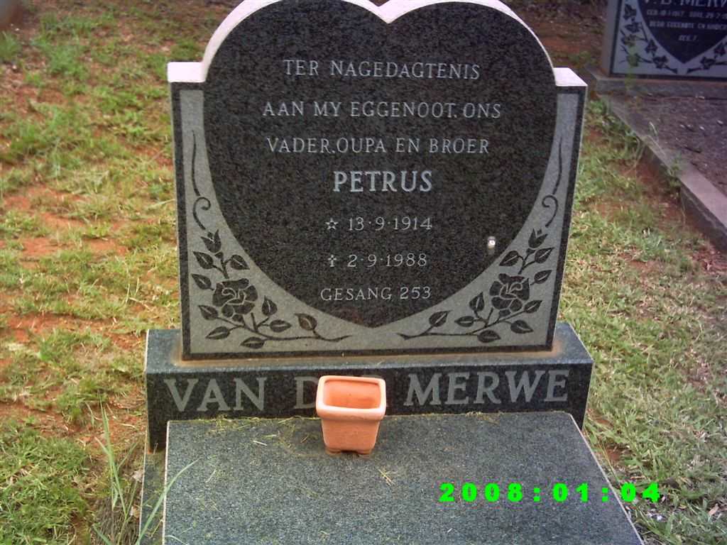 MERWE Petrus, van der 1914-1988