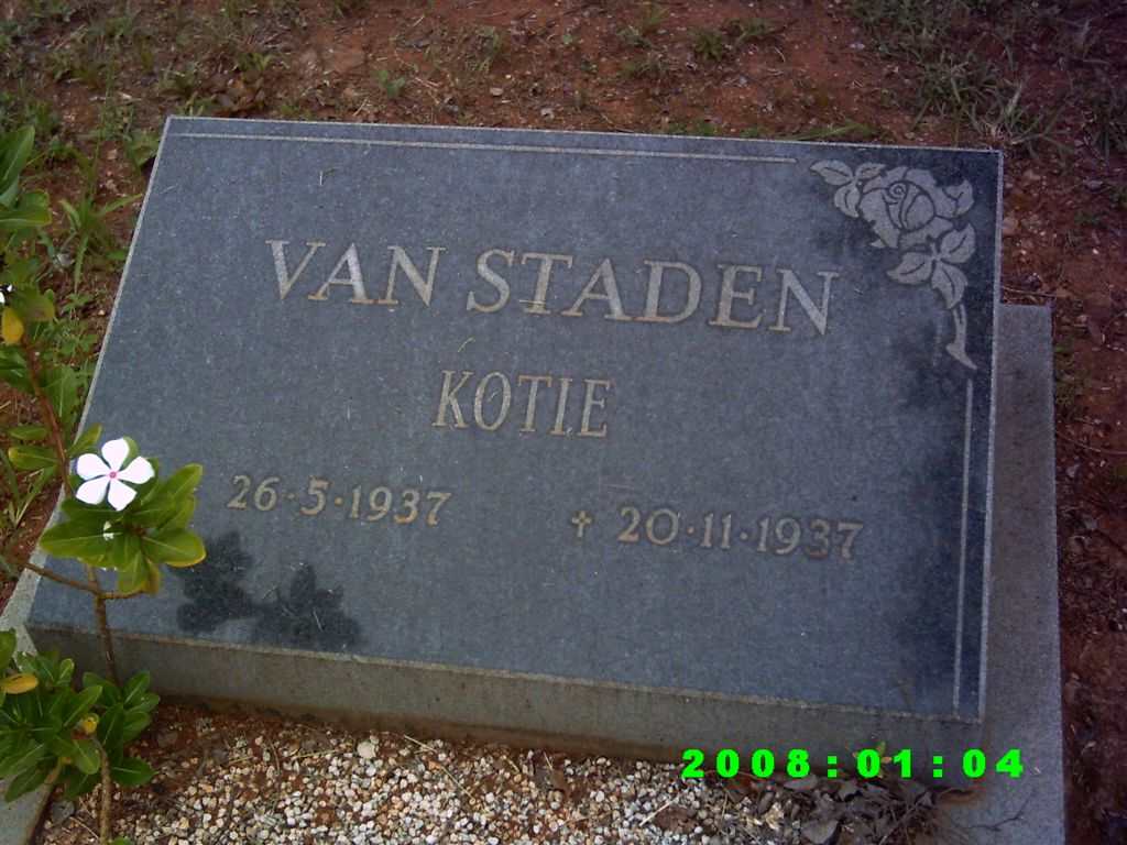 STADEN Kotie, van 1937-1937