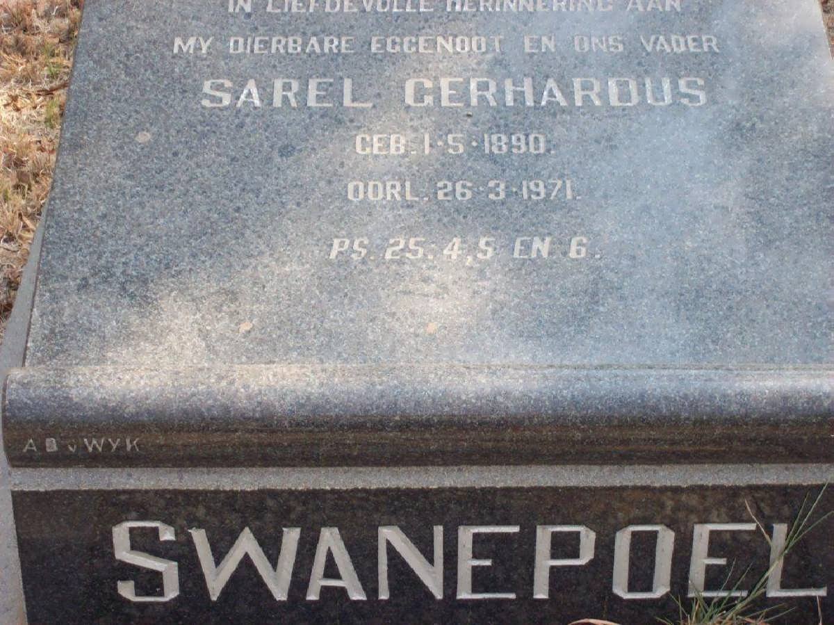 SWANEPOEL Sarel Gerhardus 1890-1971