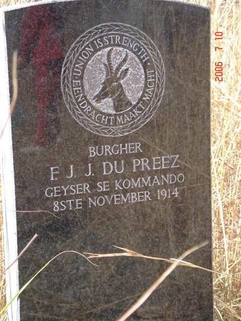 PREEZ F.J.J., du -1914