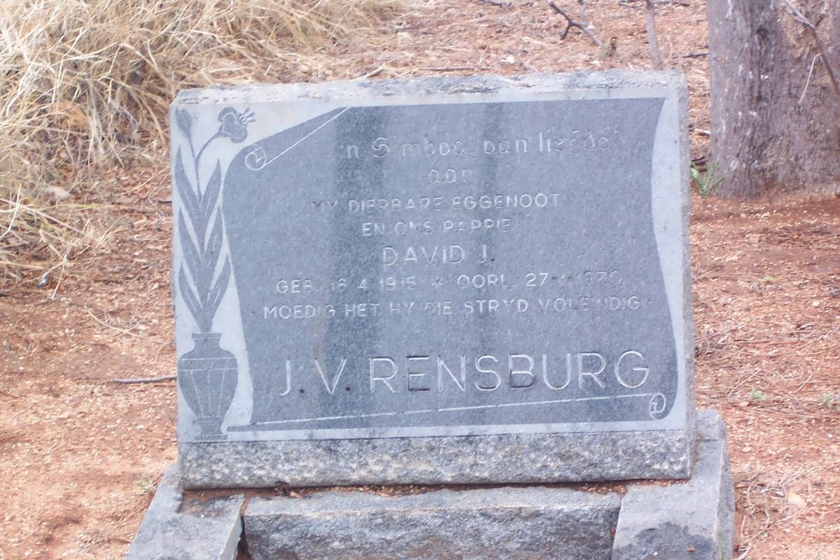 RENSBURG David J., J.v. 1915-1970