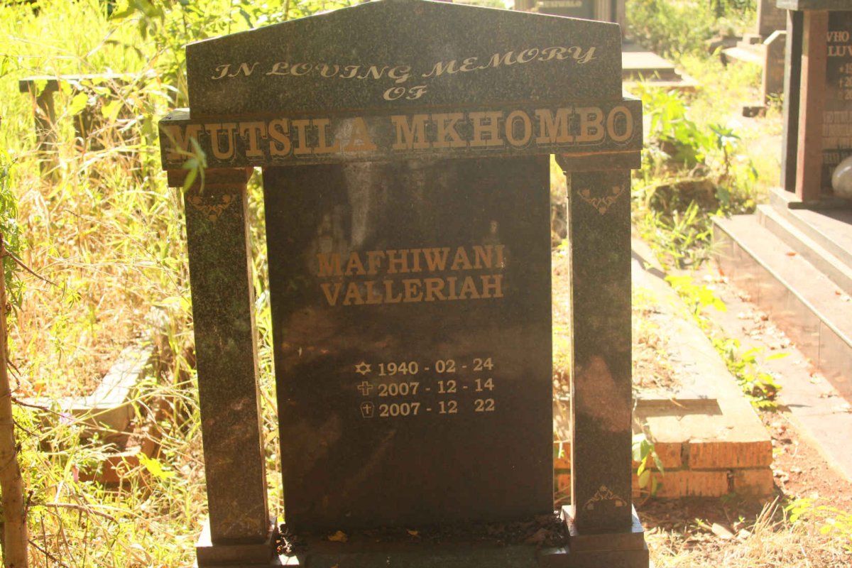 MKHOMBO Mafhiwani Valleriah 1940-2007
