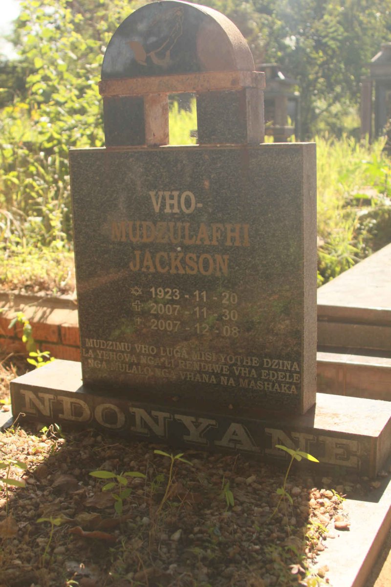 NDONYANE Vho-Mudzulafhi Jackson 1923-2007
